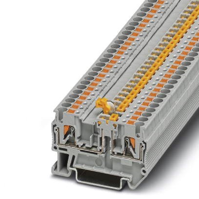 Phoenix Contact Knife Disconnect Terminal Block; PTC 2.5-MT ; 10A; 300V; 1-Level; #24 - #12; Push-In Connection; Gray